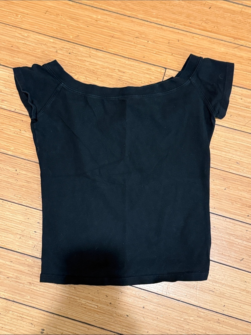 Brandy Melville Black Off-the-Shoulder Crop Top